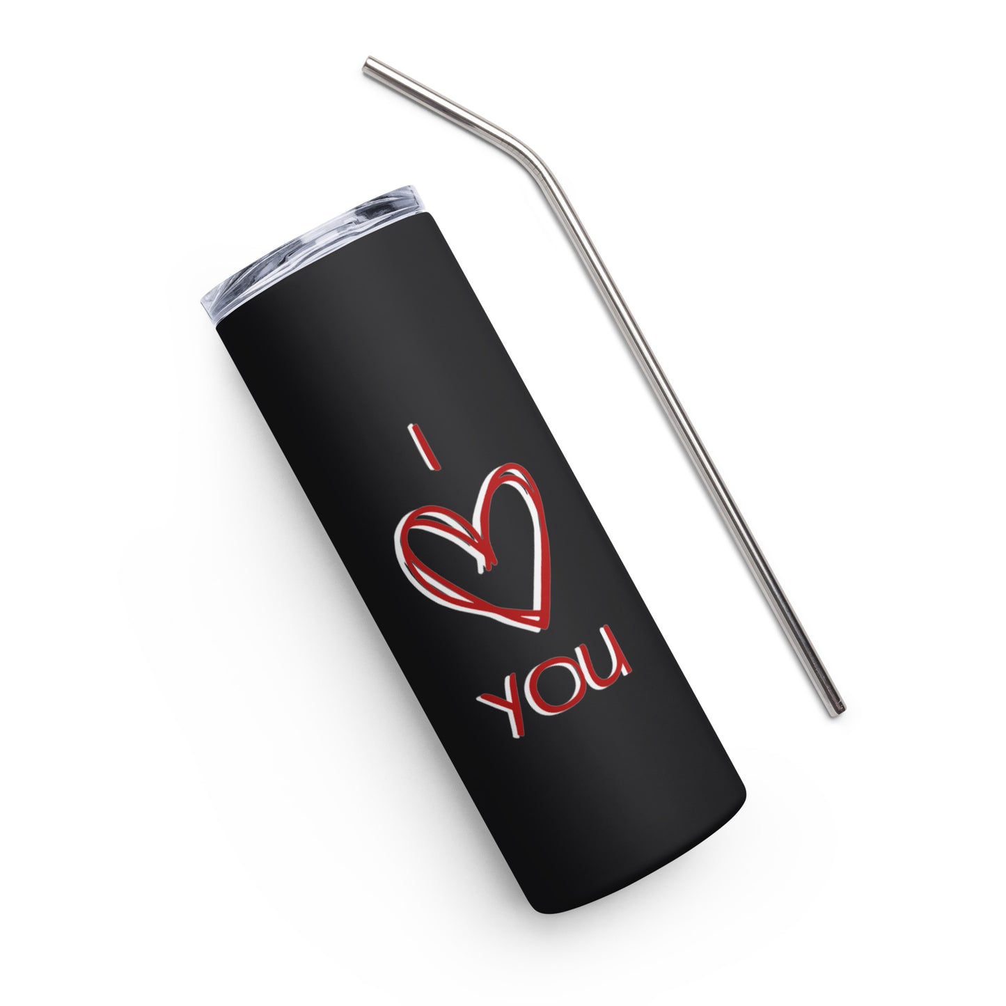 I Love You Scribble Stainless Steel Tumbler