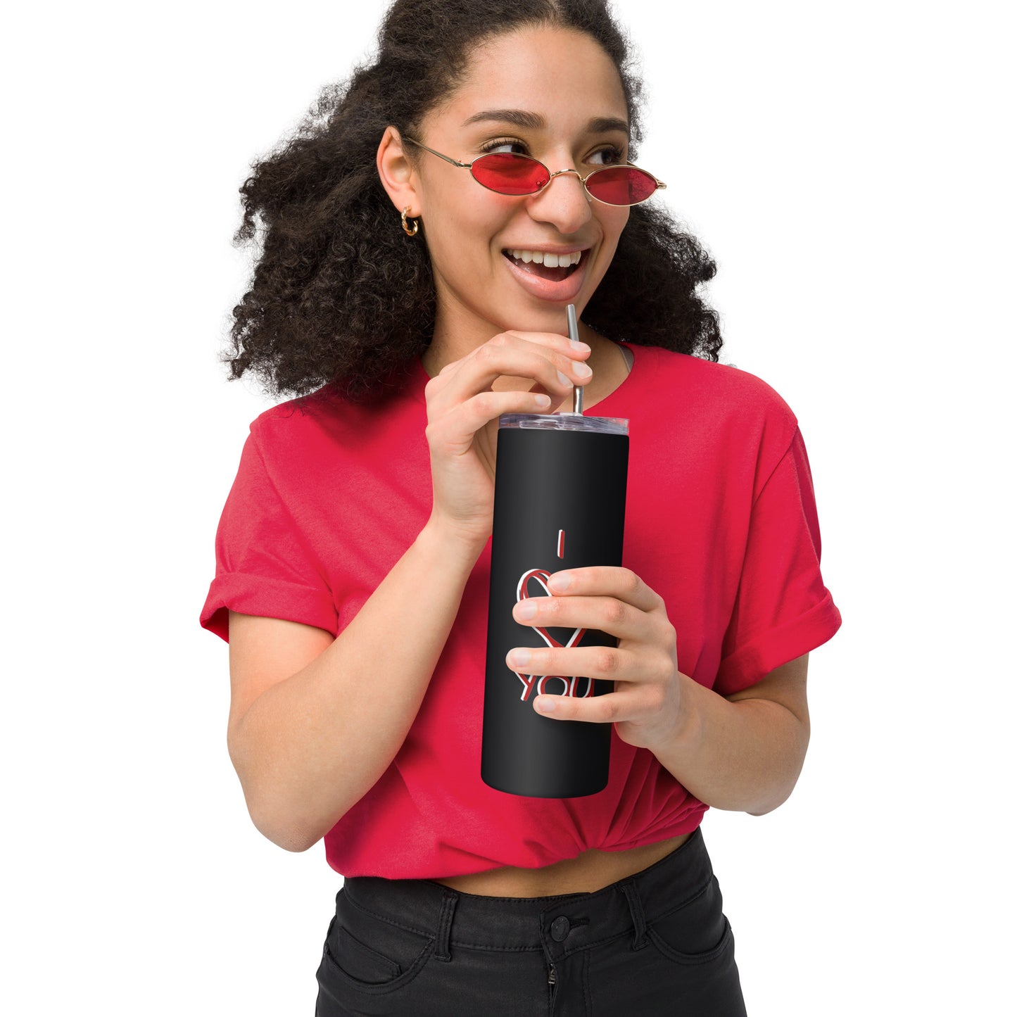 I Love You Scribble Stainless Steel Tumbler