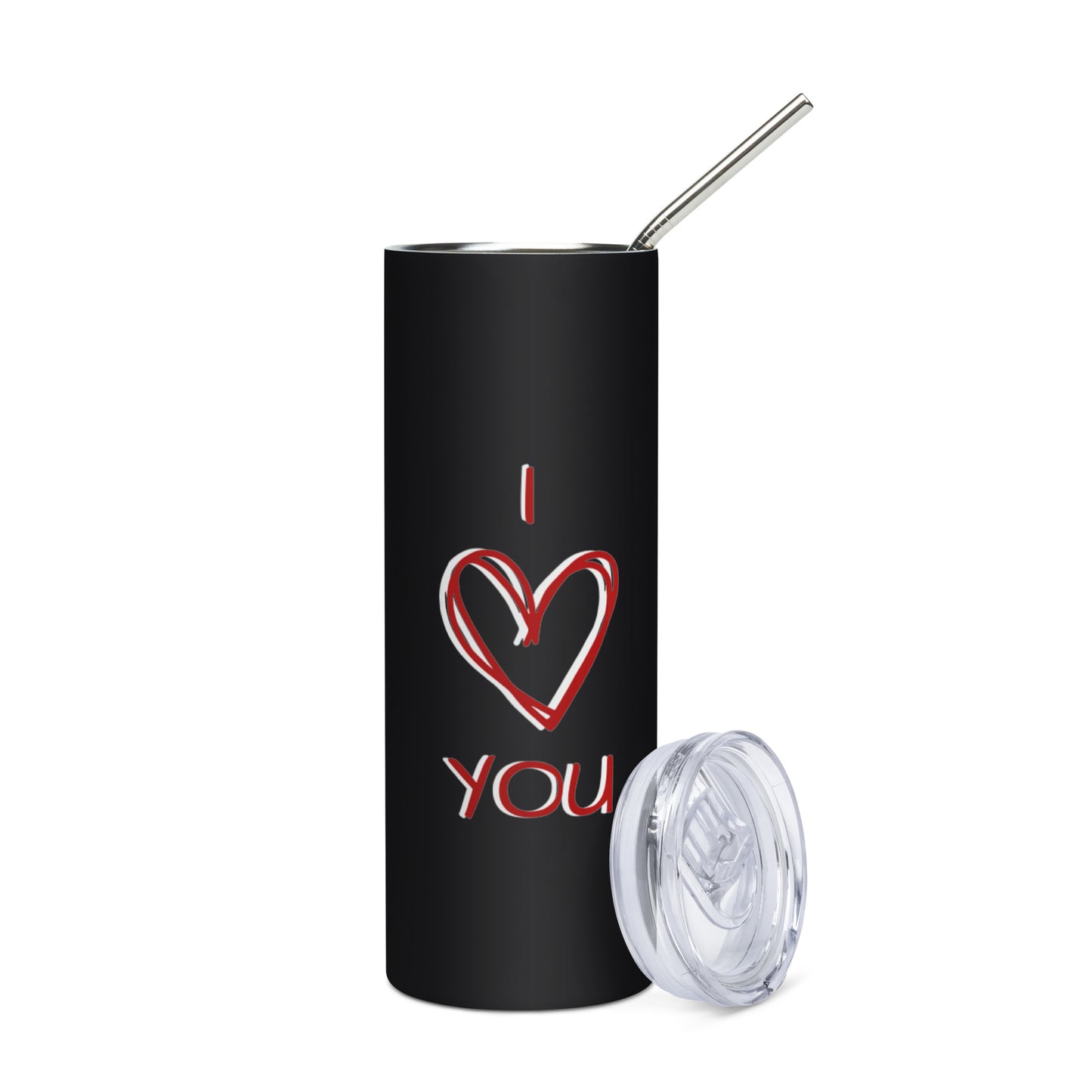 I Love You Scribble Stainless Steel Tumbler