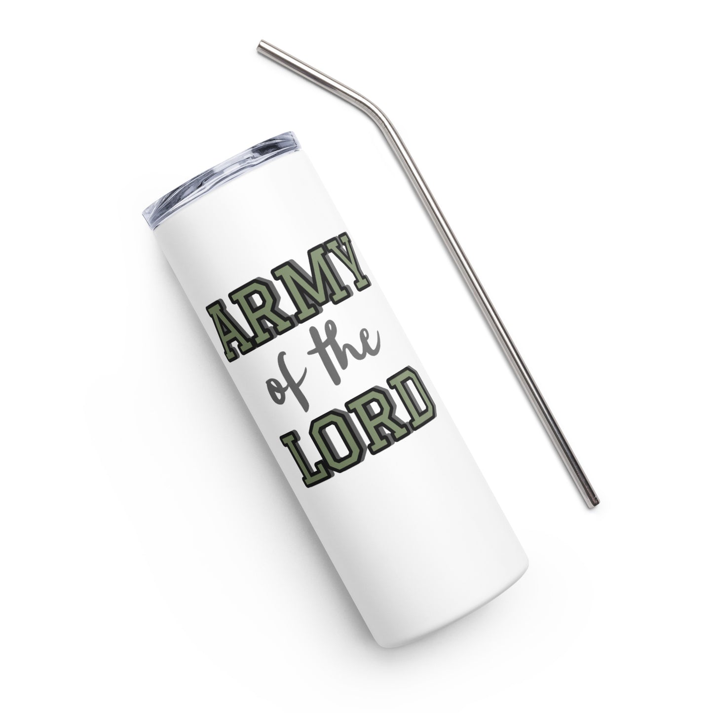 Army of the Lord White Stainless Steel Tumbler