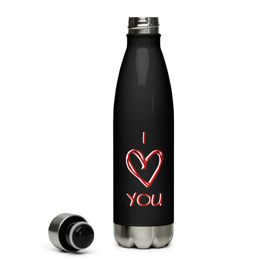 I Love You Scribble Stainless Steel Water Bottle