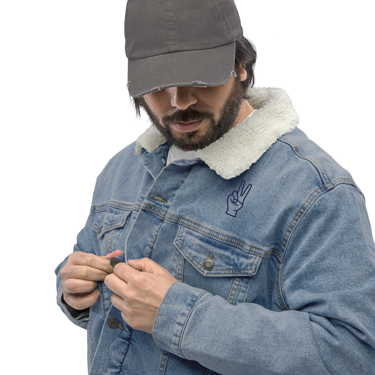 Team Jesus Denim Sherpa Jacket