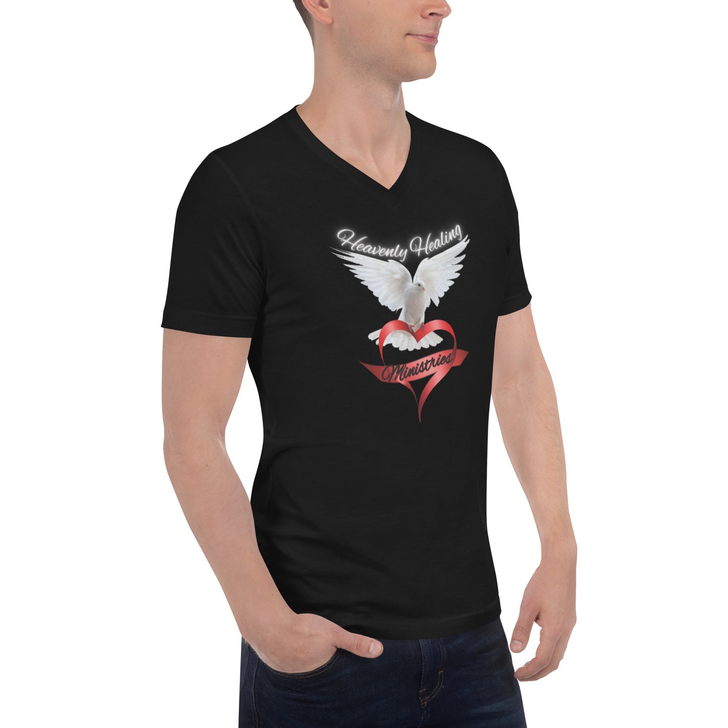 Heavenly Healing Ministries Short Sleeve V-Neck T-Shirt