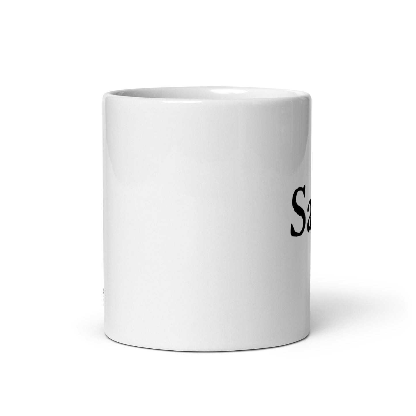 White glossy mug