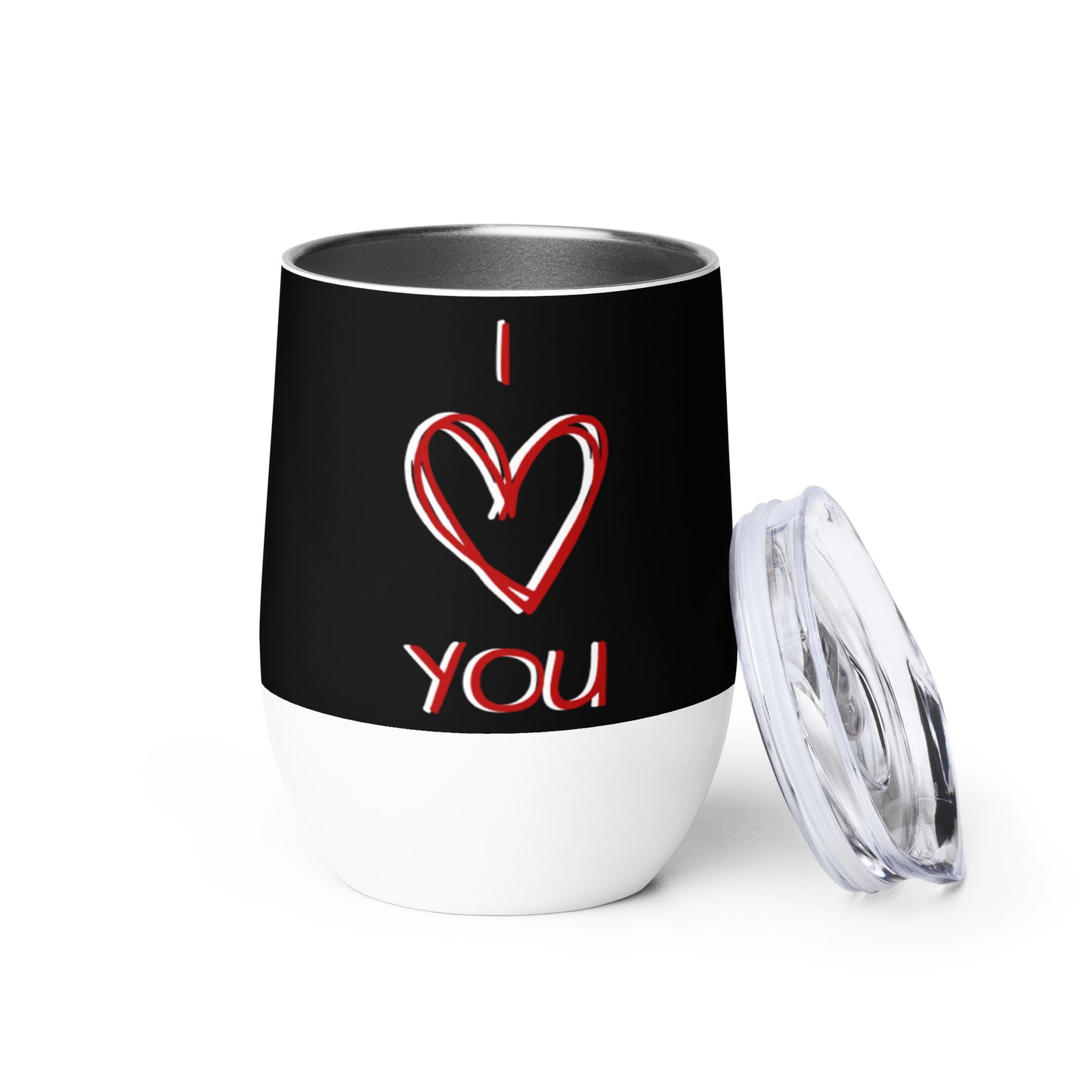 I Love You Scribble Wine Tumbler