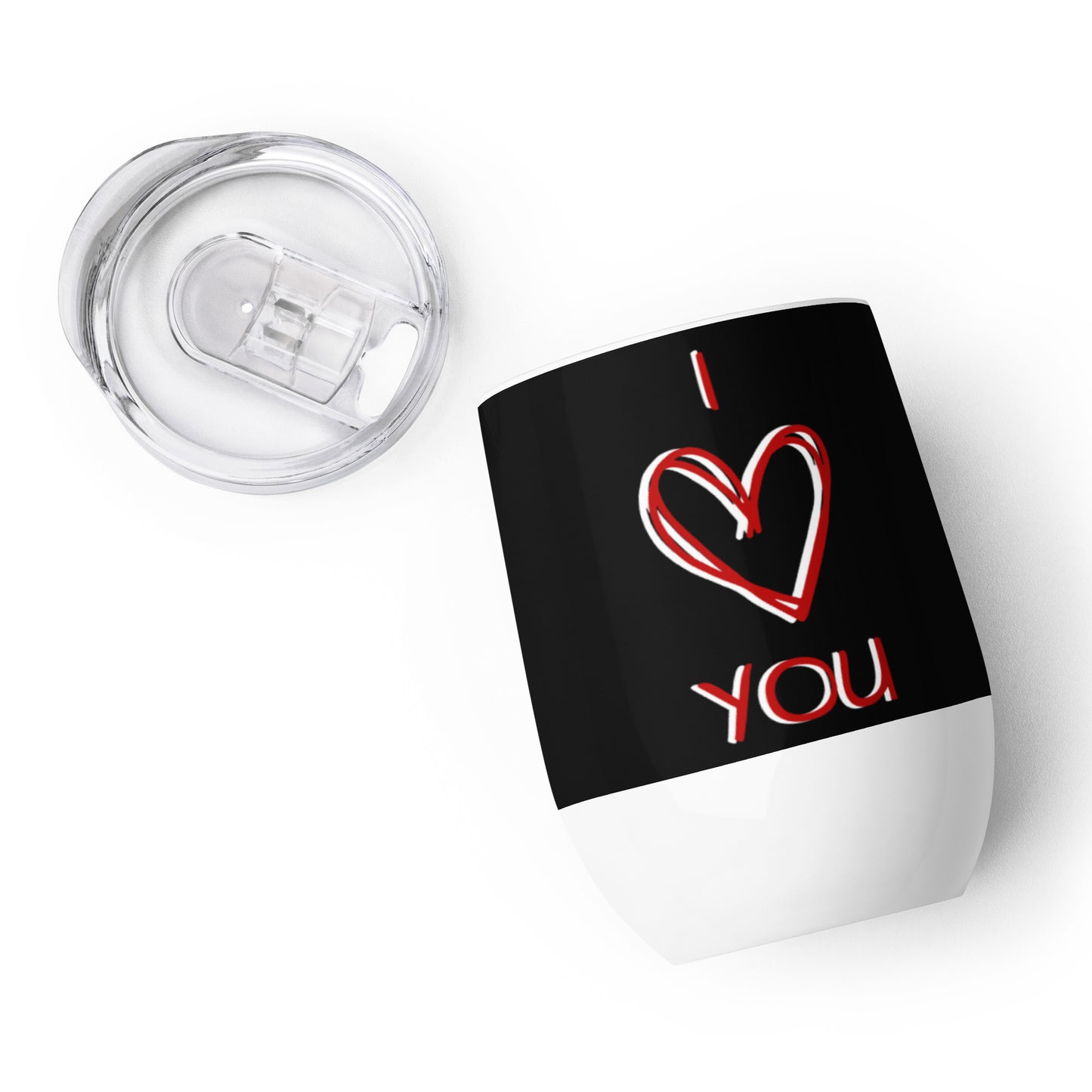 I Love You Scribble Wine Tumbler